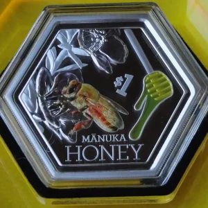 Expressversand 1 Oz Silber Manuka Honey - Honigbiene Neuseeland 2018 Polierte Platte