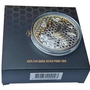 Niue 5 Oz Silber Honigbiene - Honey Bee 2025 Polierte Platte im Etui Sonderaktion