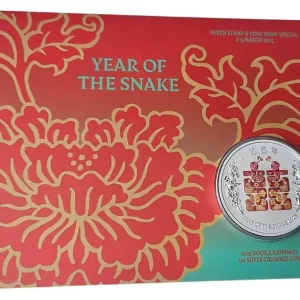 Geld-Zurück-Garantie Australien 1 Oz Silber Lunar III Schlange 2025 Doppeltes Glück XI - Perth Stamp & Coin Show Special
