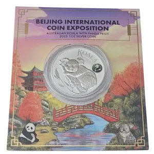 Kracherpreis Australien 1 Oz Silber Koala 2025 Privy Mark Panda - Beijing Coin Show Special im Blister