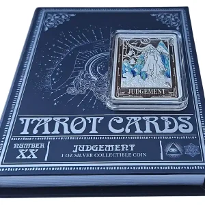 Niue 1 Oz Silber Tarotkarte Das Gericht (Judgement) Farbe 2025 Polierte Platte im Etui Neue Ware