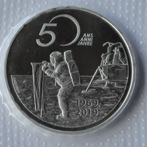 Premium Schweiz 20 Franken Silber 50 Jahre Mondlandung 2019 Apollo 11 Stempelglanz