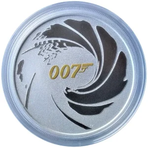 Tuvalu 1 Oz Silber James Bond 007 vergoldet - Stempelglanz 2021 in Münzkapsel Nur Heute