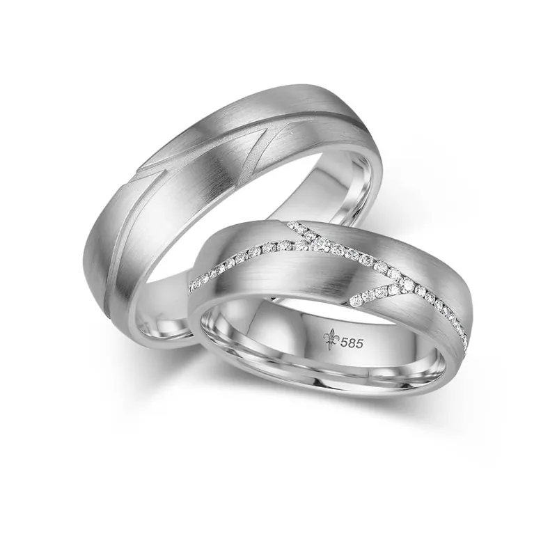 Markenware Trauringe Weißgold