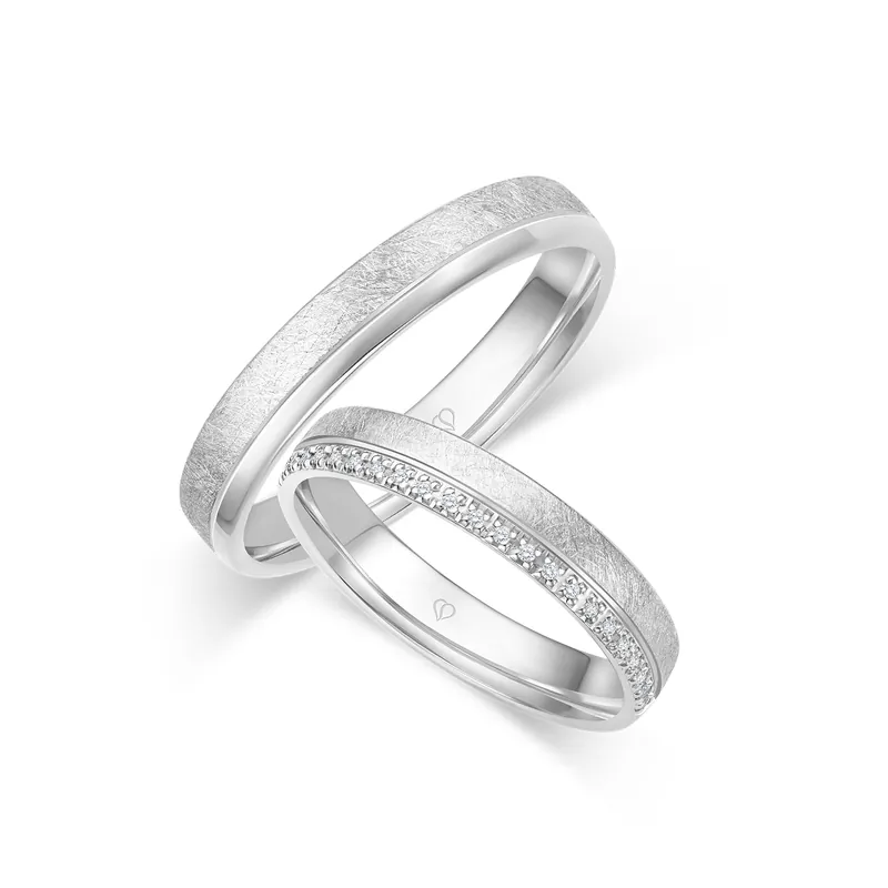 Mengenrabatt Trauring Weißgold