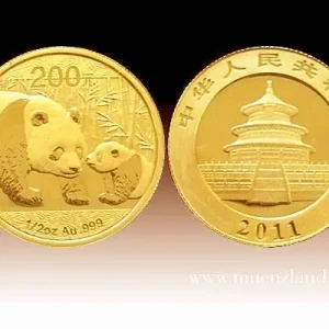 China Panda 1/2 Unze Gold (2011) Gratis Versand