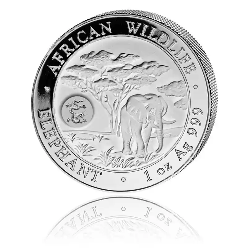 Heißes Angebot Somalia Elefant 1 Unze Silber Privy Mark Drache (2012)