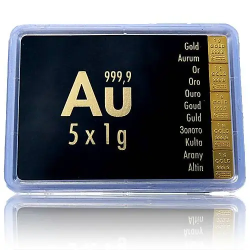 5 x 1 gramm Gold - Tafelbarren Schneller Versand