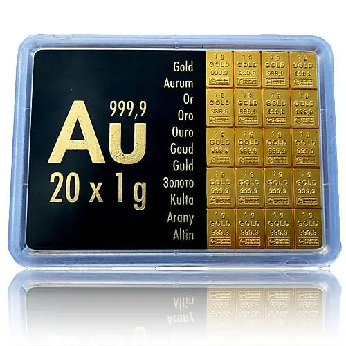 Jetzt Kaufen 20 x 1 gramm Gold - Tafelbarren