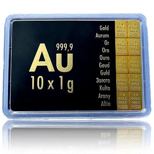Kracherpreis 10 x 1 gramm Gold - Tafelbarren