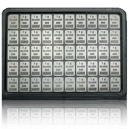 50 x 1gramm Silber Tafelbarren Garantierte Lieferung