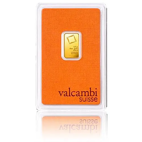 Billig 2,5 gramm Goldbarren Valcambi 999,9/1000