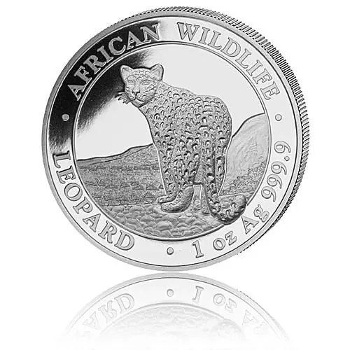 1 Unze Silbermünze Somalia African Wildlife Leopard 2018 1. Motiv Geld-Zurück-Garantie