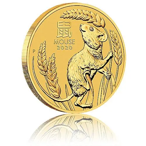 Schneller Versand 1/2 Unze Goldmünze Australien Lunar III Maus (2020)
