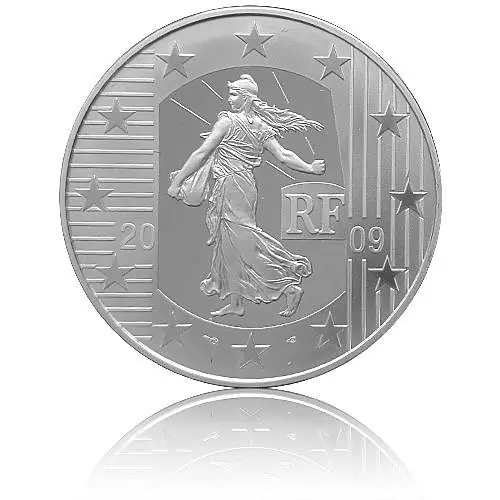 Letzte Chance 10 Euro Silber Frankreich Säerin - 50. Geburtstag vom Europäischen Gerichtshof der Menschenrechte Polierte Platte in F12 Kapsel (2009)