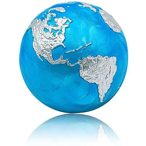 Echt Silbermünze 3 oz Blauer Planet Erde - Blue Marble Kugelförmig 2020