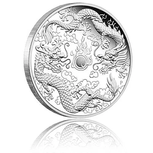 Versand Am Gleichen Tag 1 oz Silber Australien Perth Mint Dragon & Dragon - Doppel-Drache Proof(2020)