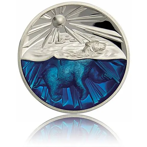 Top-Qualität Silbermünze 4 oz Polar-Bär Proof Ultra High Relief 2020