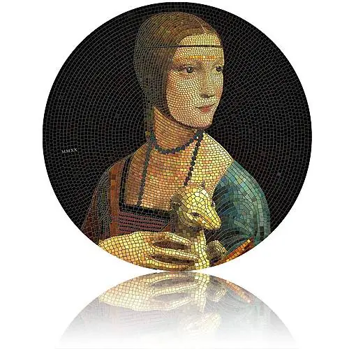 Sale 3 oz Silbermünze Lady with an Ermine Leonardo da Vinci Great Micromosaic Passion (2020)