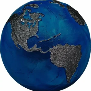 Bestseller Silbermünze 3 oz Blauer Planet Erde bei Nacht - Blue Marble Kugelförmig 2021
