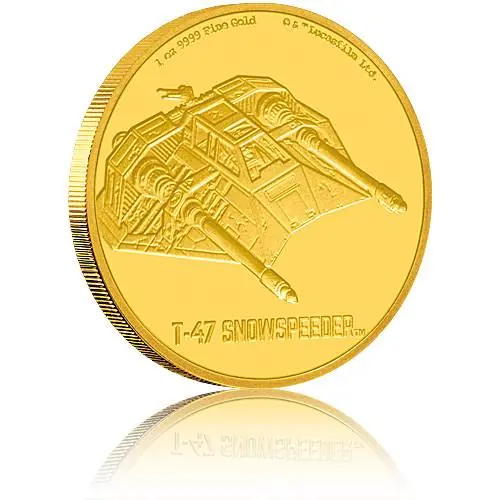 Versand Am Gleichen Tag Goldmünze 1 oz Star Wars - Ships - T-47 Snowspeeder 5. Motiv PP 2020