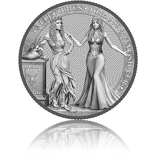 10 oz Silbermünze Allegories Italia & Germania 50 Mark (2020) 3. Ausgabe Super-Preis