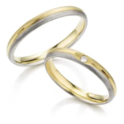 123traumringe Gelbgold/Weissgold 585 Handgefertigt