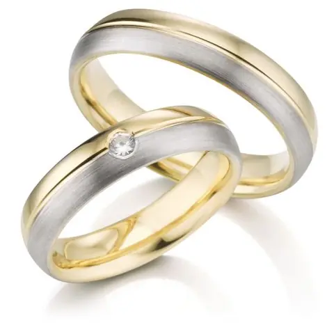 123traumringe Gelbgold/Weissgold 750 Schneller Versand